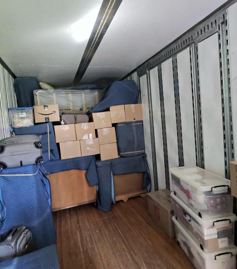 Inside moving truck for relocation services in Biglerville, PA